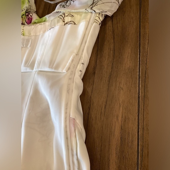 Mikael aghal romantic abstract garden silk cocktail flutter Sleeve Mini dress - Picture 12 of 14